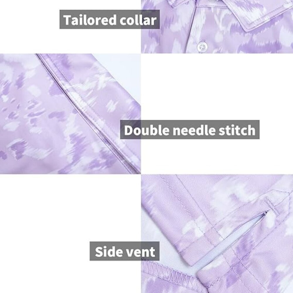 Men's JOYMASAR Short Sleeve Performance‎ Print Golf Shirt Size Medium - Picture 3 of 8